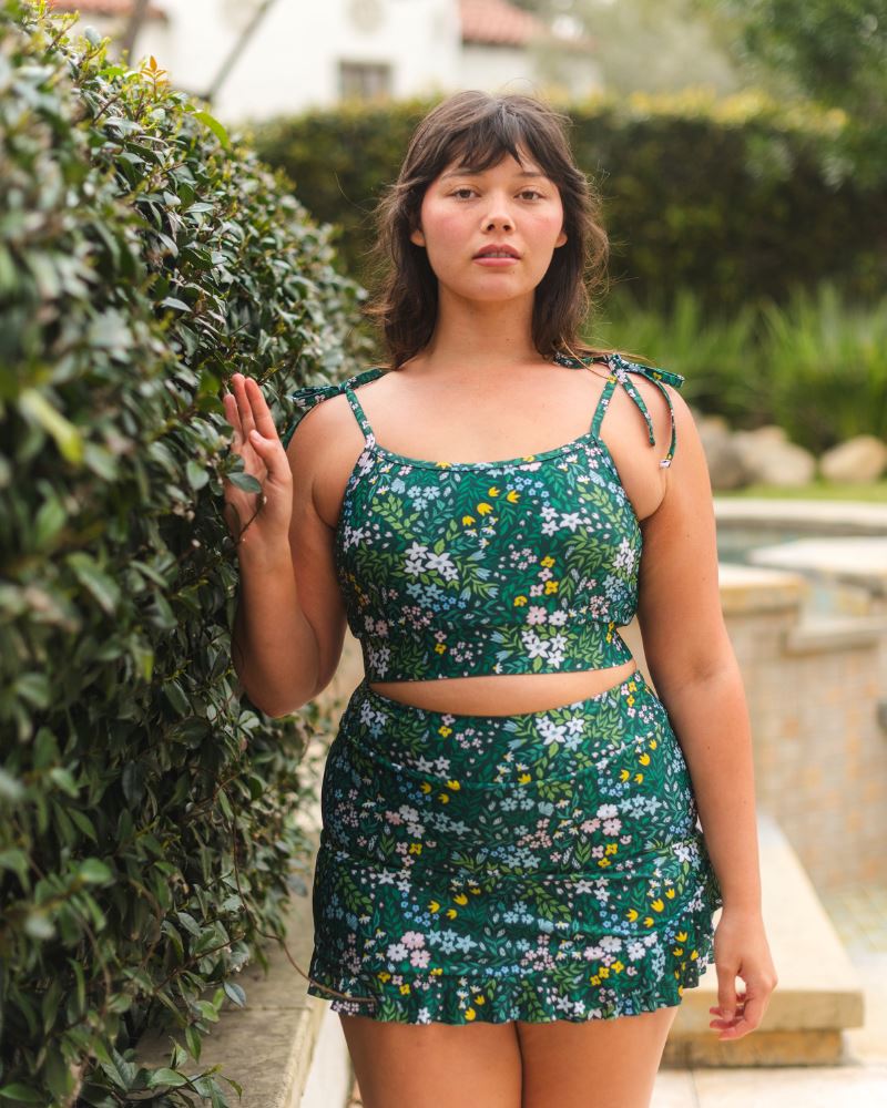 Cottage Floral Shoulder-Tie Crop Top - Image 2