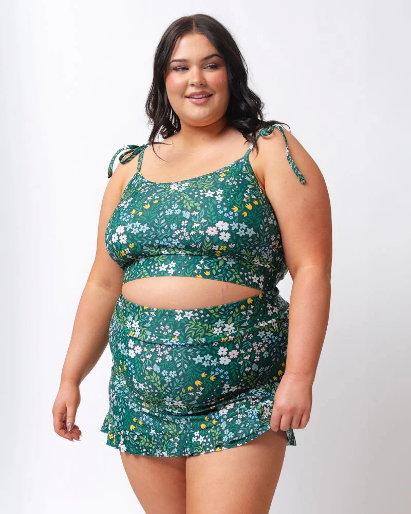 Cottage Floral Shoulder-Tie Crop Top - Image 9