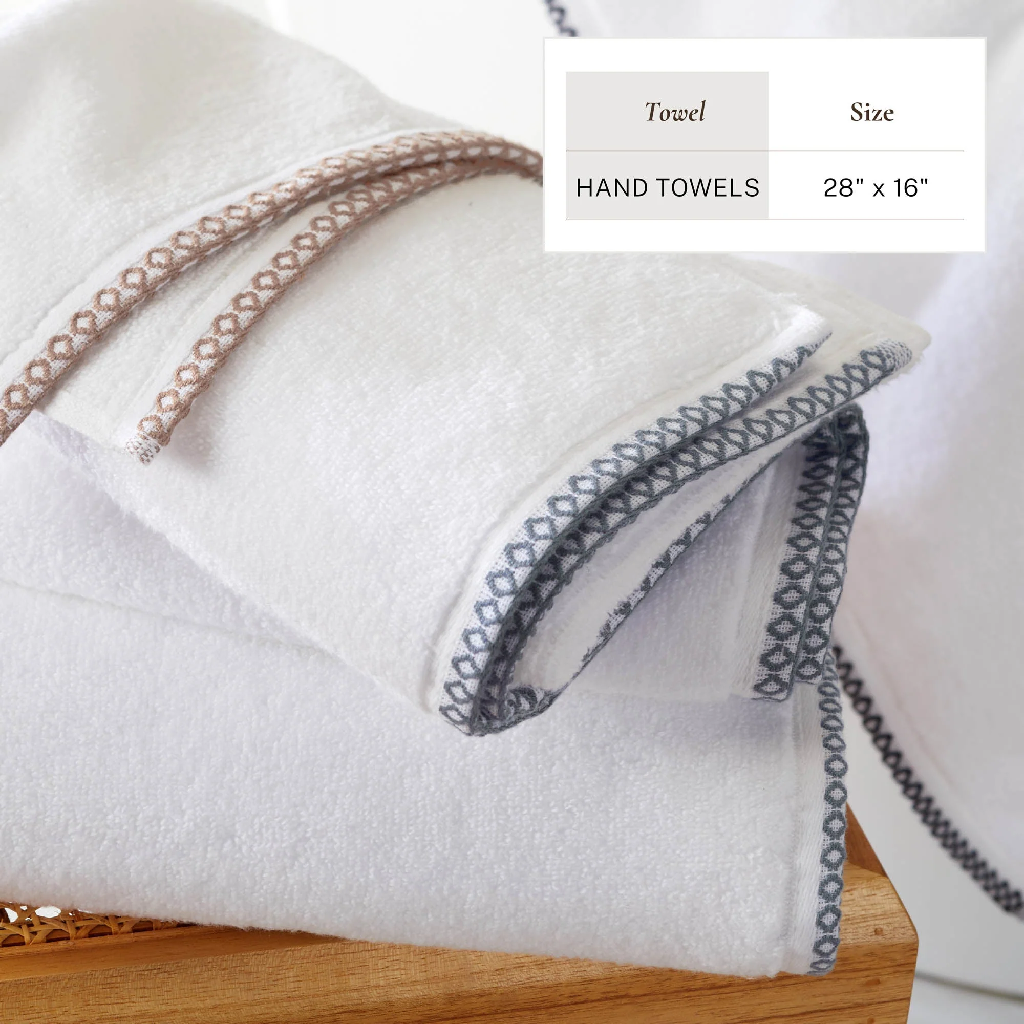 Cotton Border-Stitched 6-Piece Towel Set - Valery Collection - Image 114