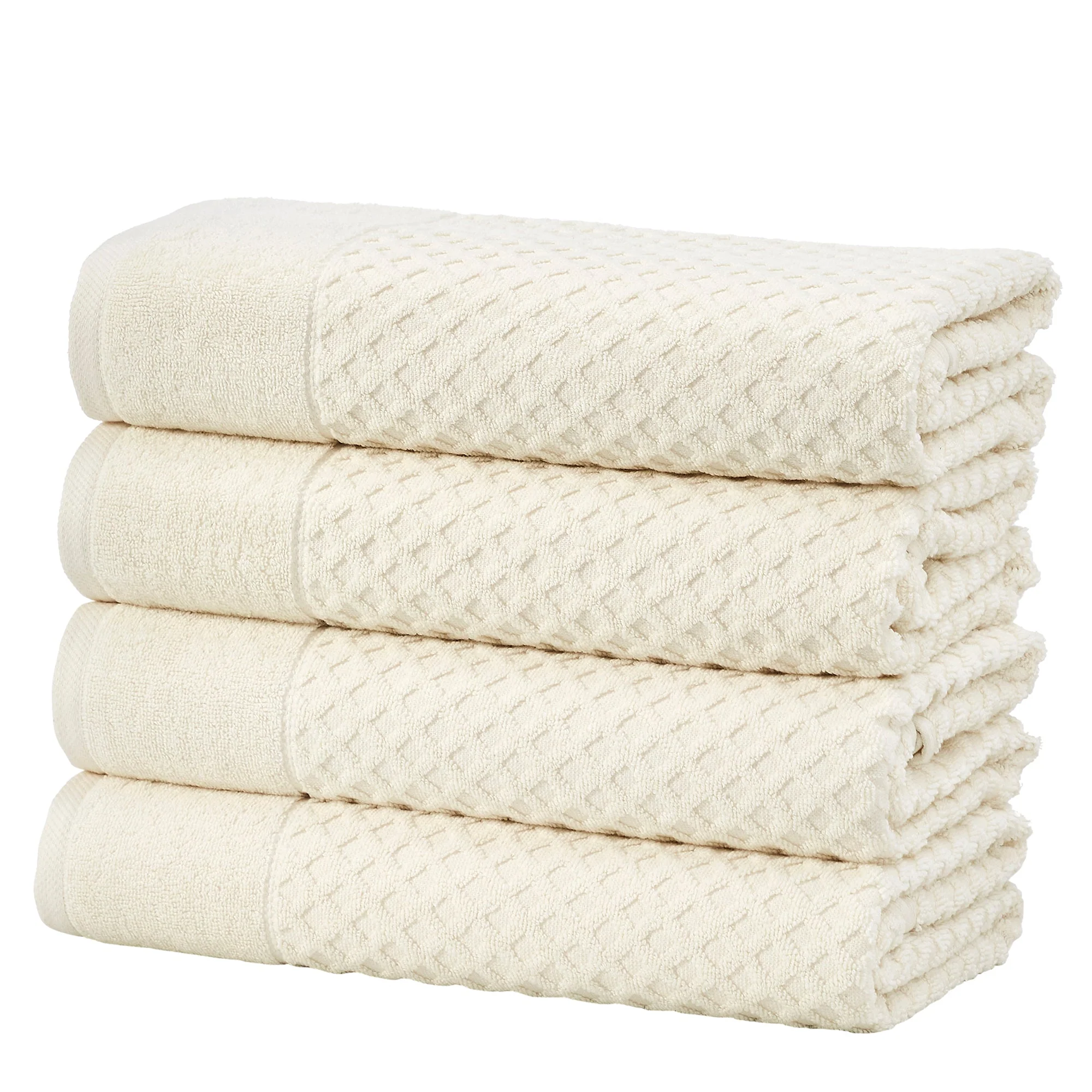 Cotton Diamond Waffle Weave Bath Towel Set - Grayson Collection - Image 14