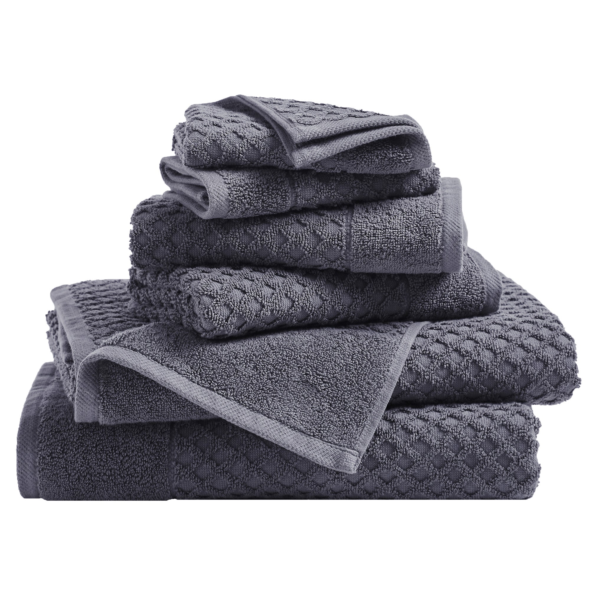 Cotton Diamond Waffle Weave Bath Towel Set - Grayson Collection - Image 155