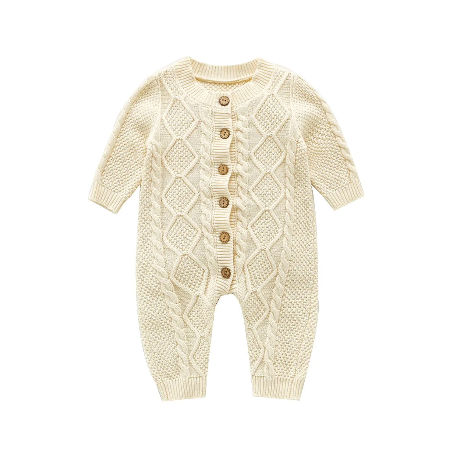 Cotton Knitted Long Sleeve Baby Romper for Boys and Girls - Image 6