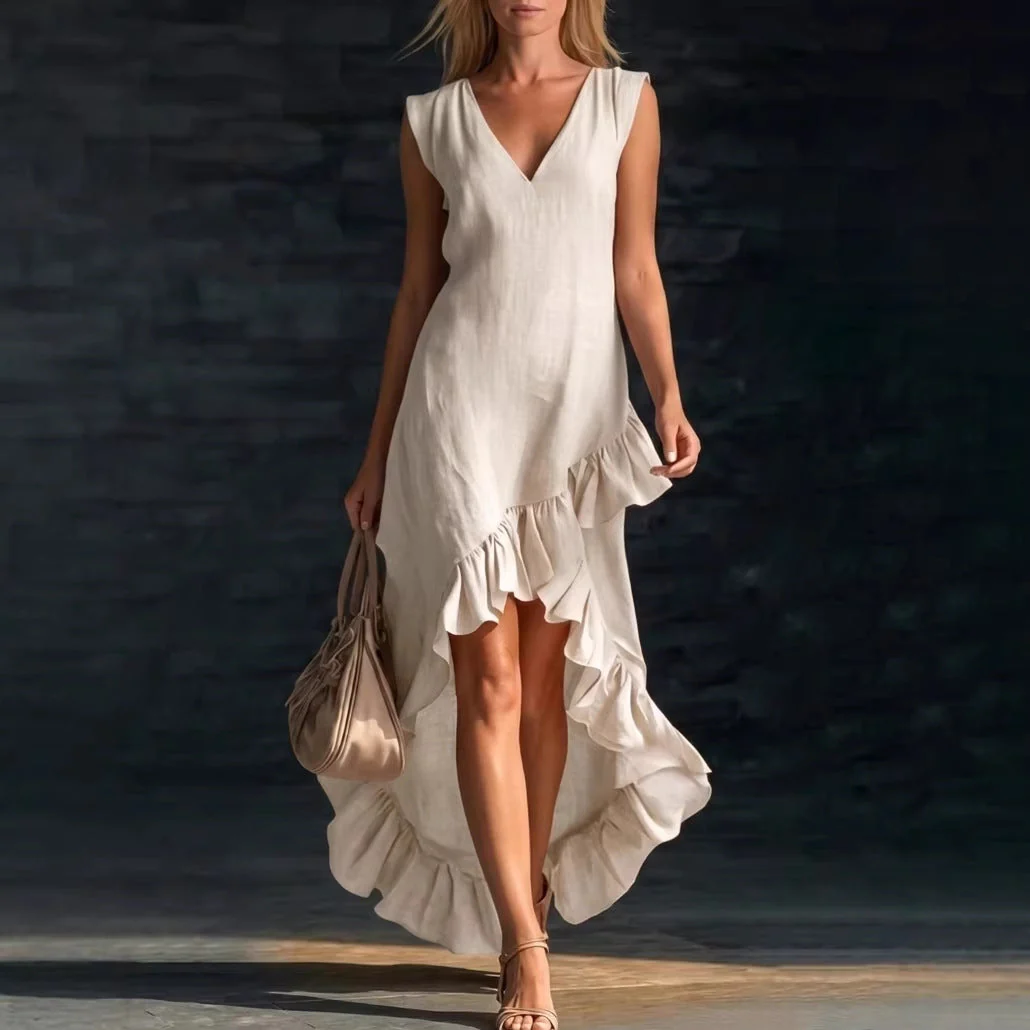 Cotton Long Sleeveless Casual Dress for Women - Image 2