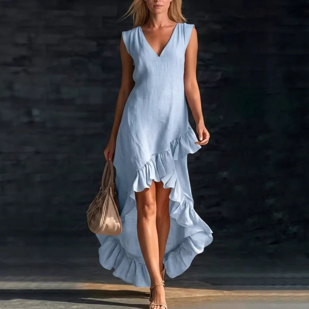 Cotton Long Sleeveless Casual Dress for Women - Image 4