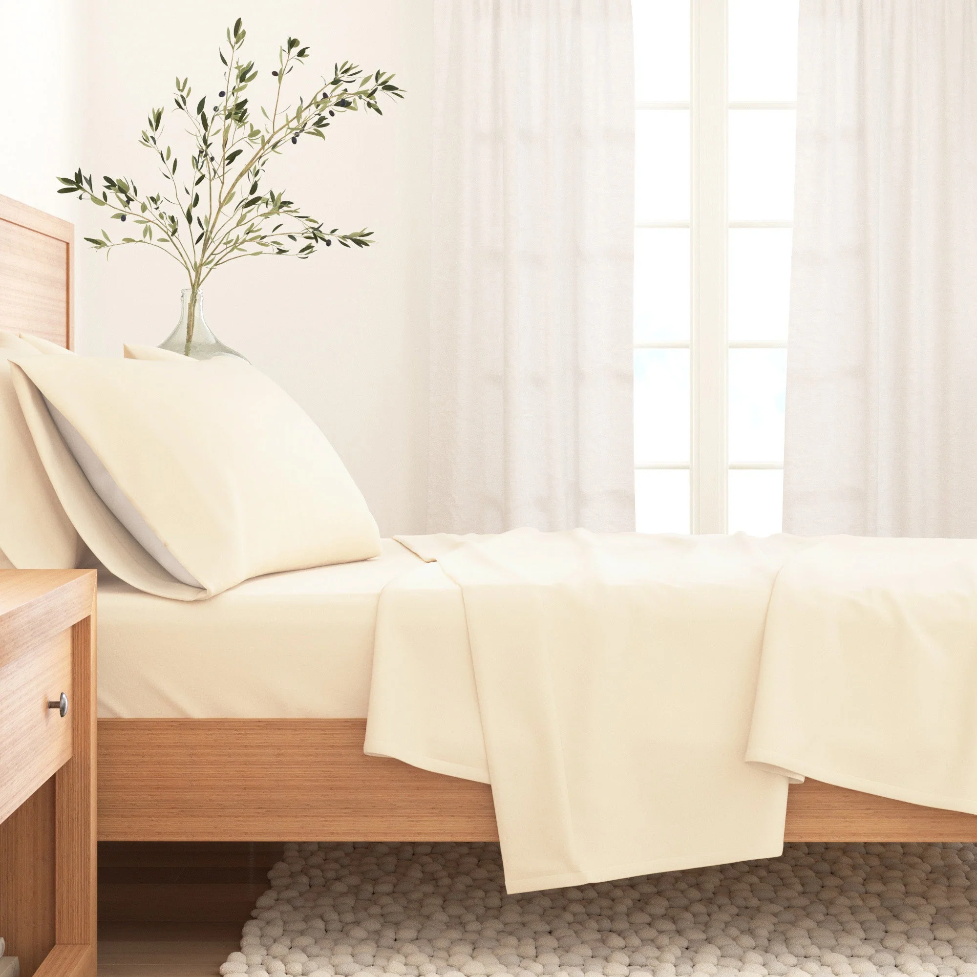 Cotton Solid Flannel Sheet - Nordic Collection - Image 9