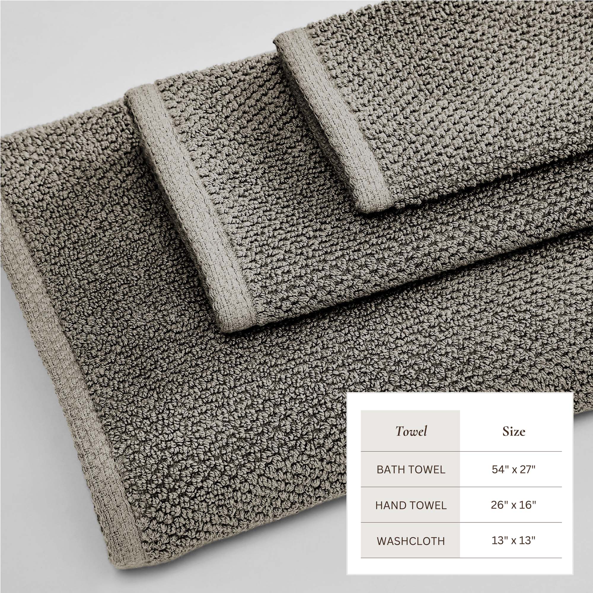 Cotton Textured Bath Towel Set - Acacia Collection - Image 175