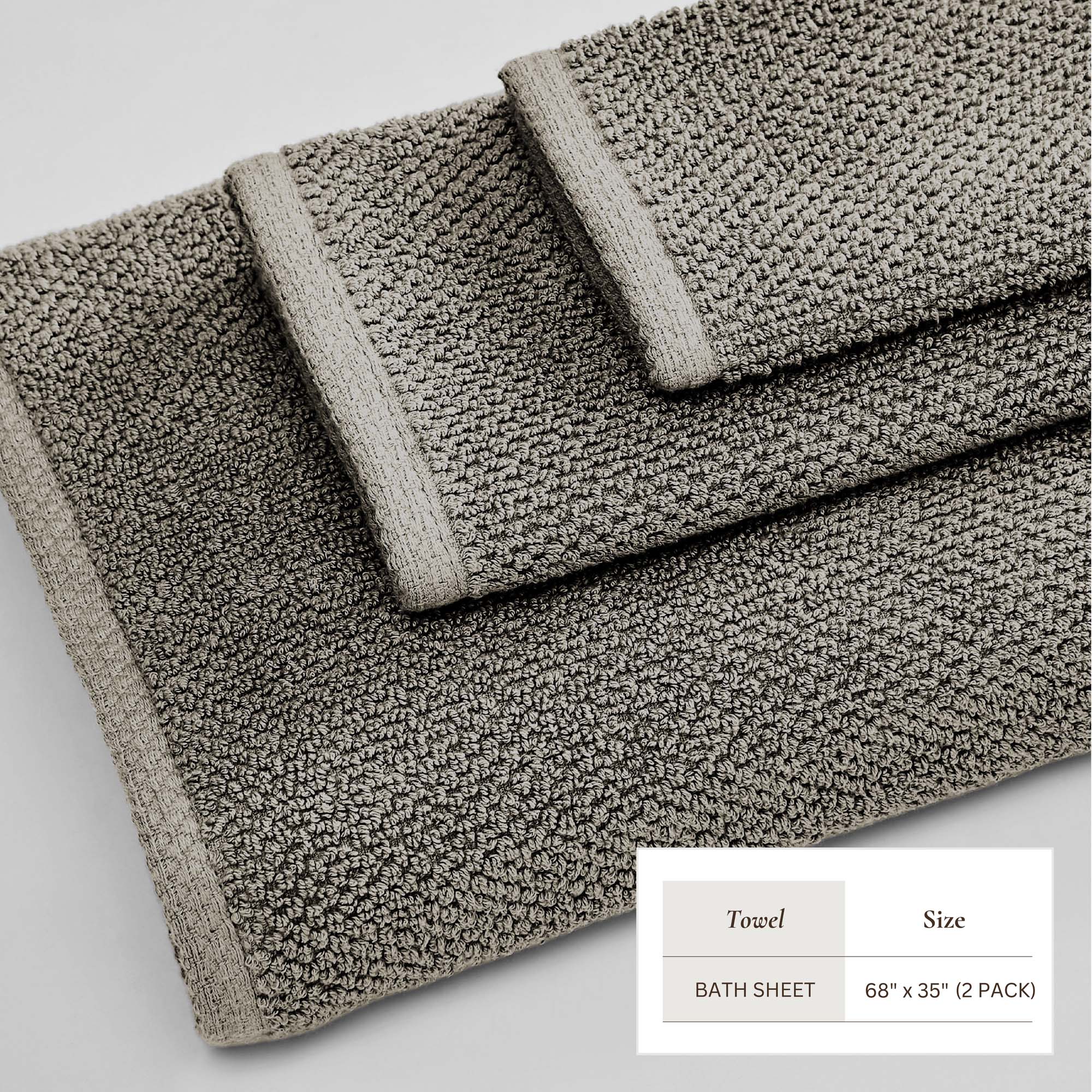 Cotton Textured Bath Towel Set - Acacia Collection - Image 177