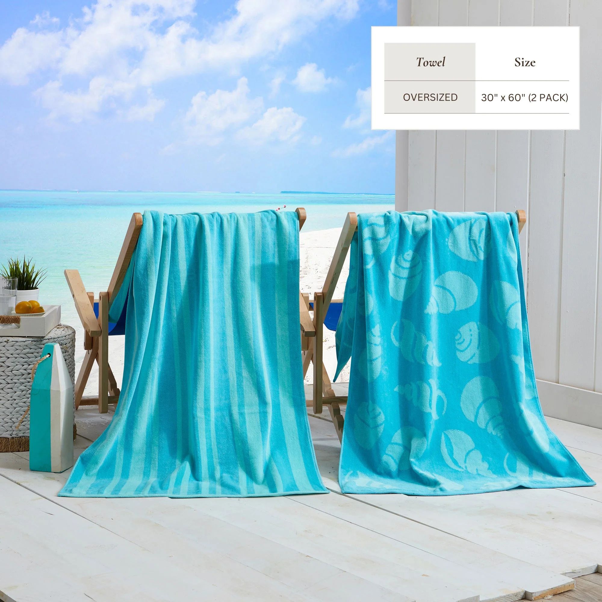 Cotton Velour Beach Towel - Maui Collection - Image 53