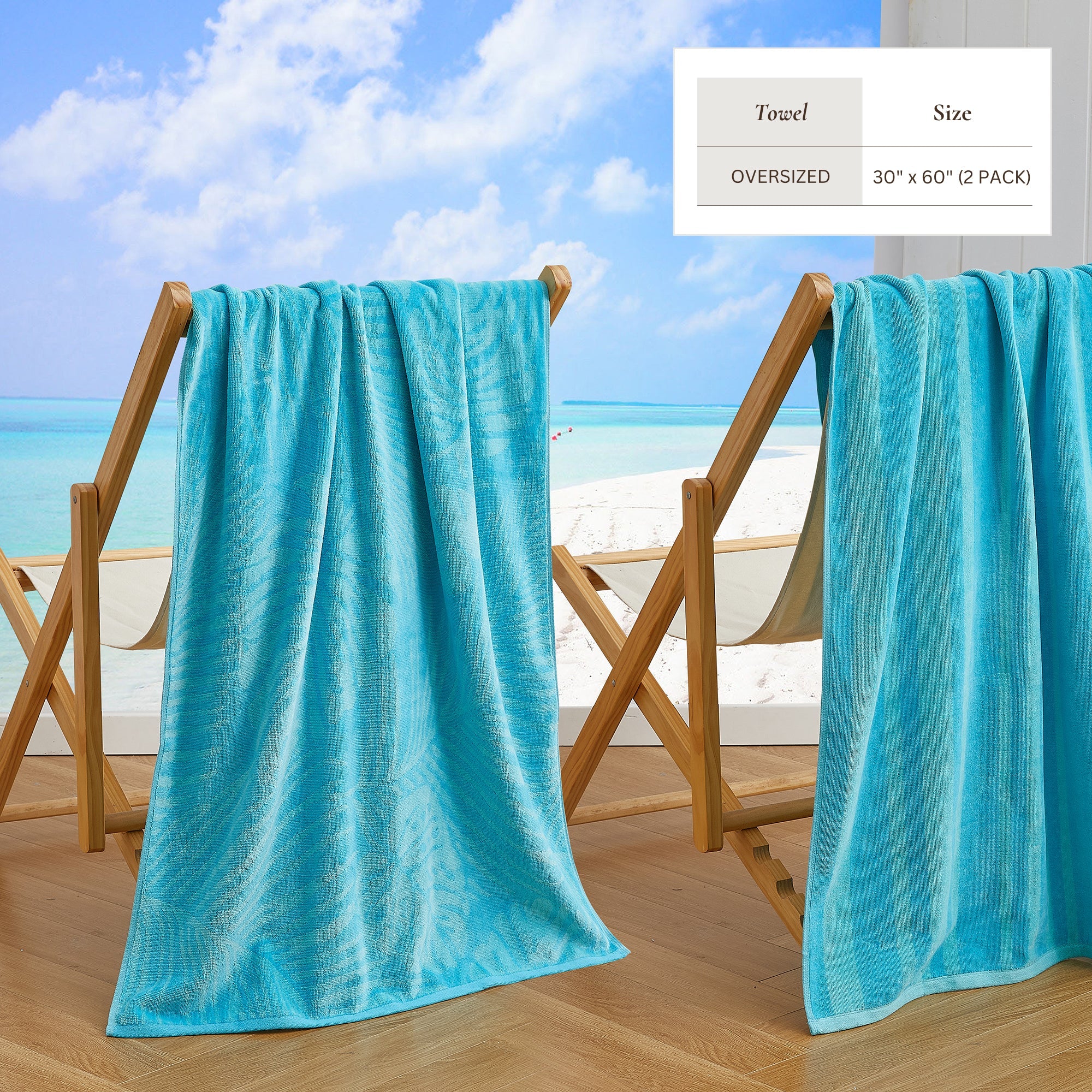 Cotton Velour Beach Towel - Maui Collection - Image 59