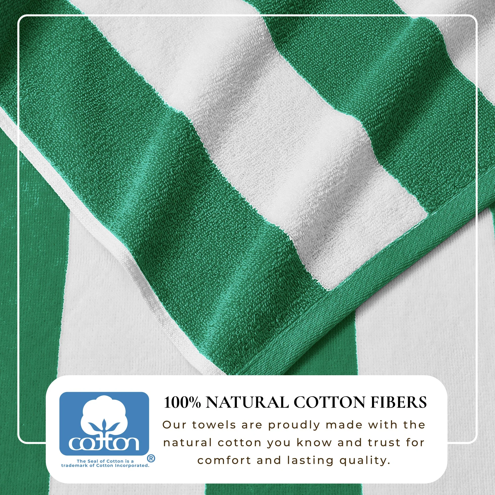 Cotton Velour Cabana Stripe Beach Towel - Novia Collection - Image 104