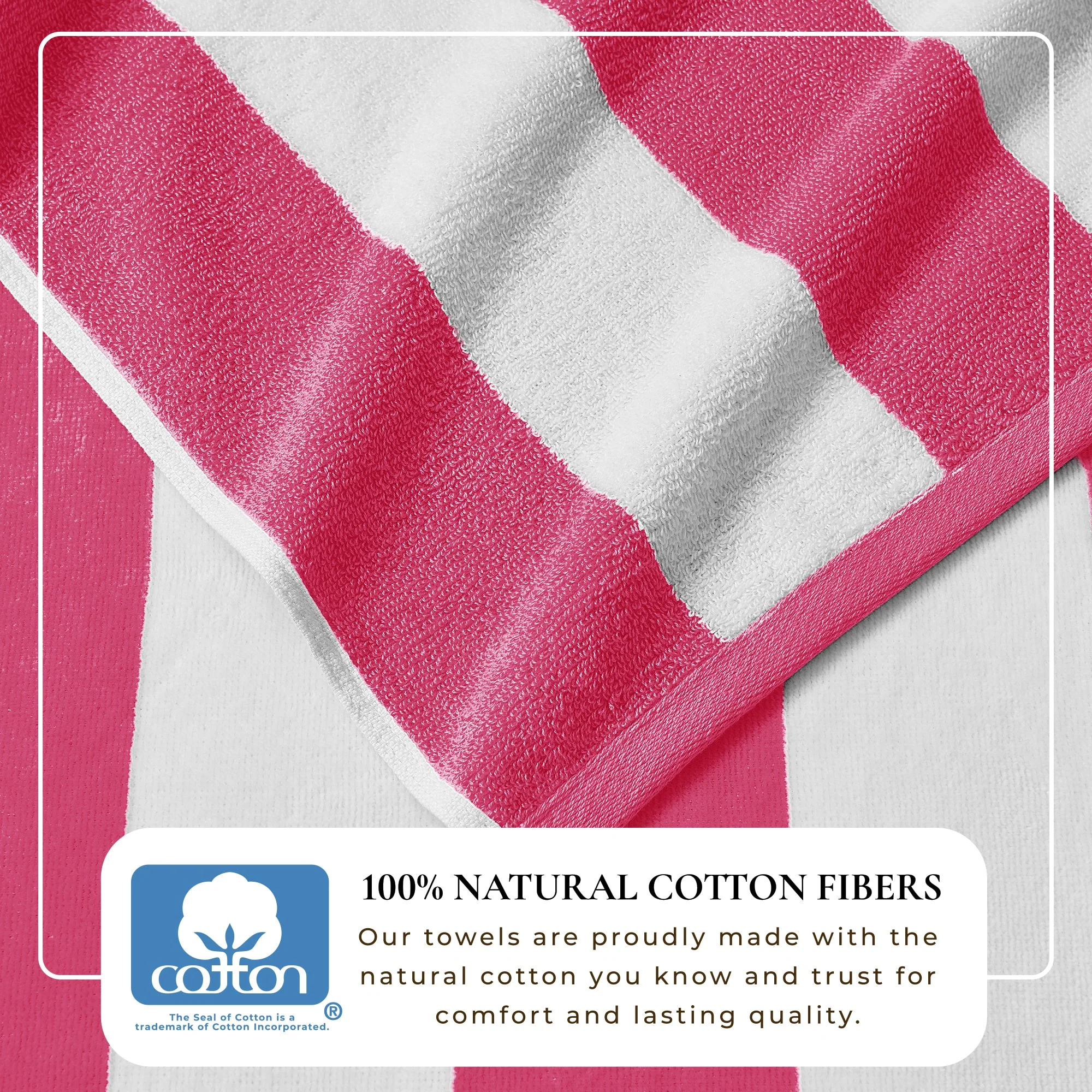 Cotton Velour Cabana Stripe Beach Towel - Novia Collection - Image 122