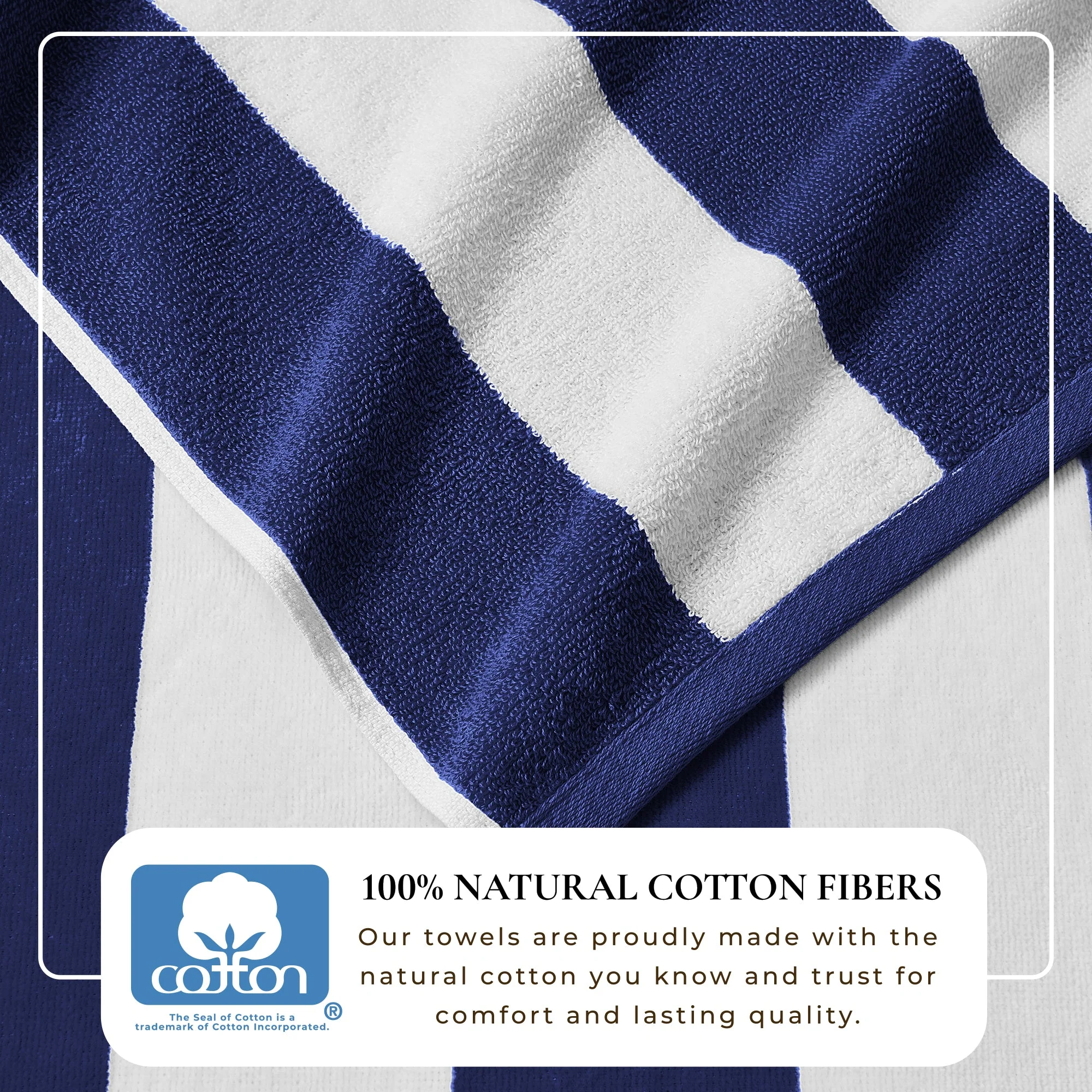Cotton Velour Cabana Stripe Beach Towel - Novia Collection - Image 170