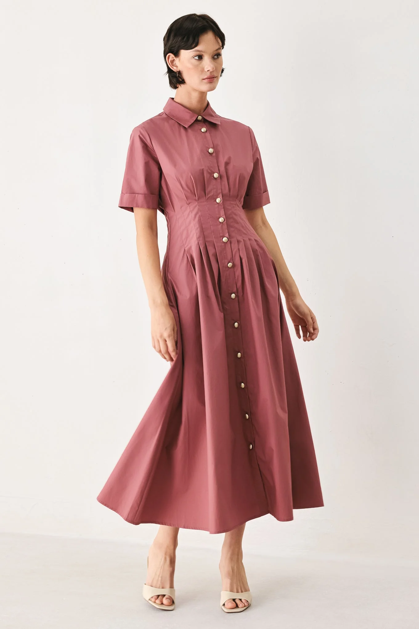 Countryside Charm Woven Midi Dress - Image 6