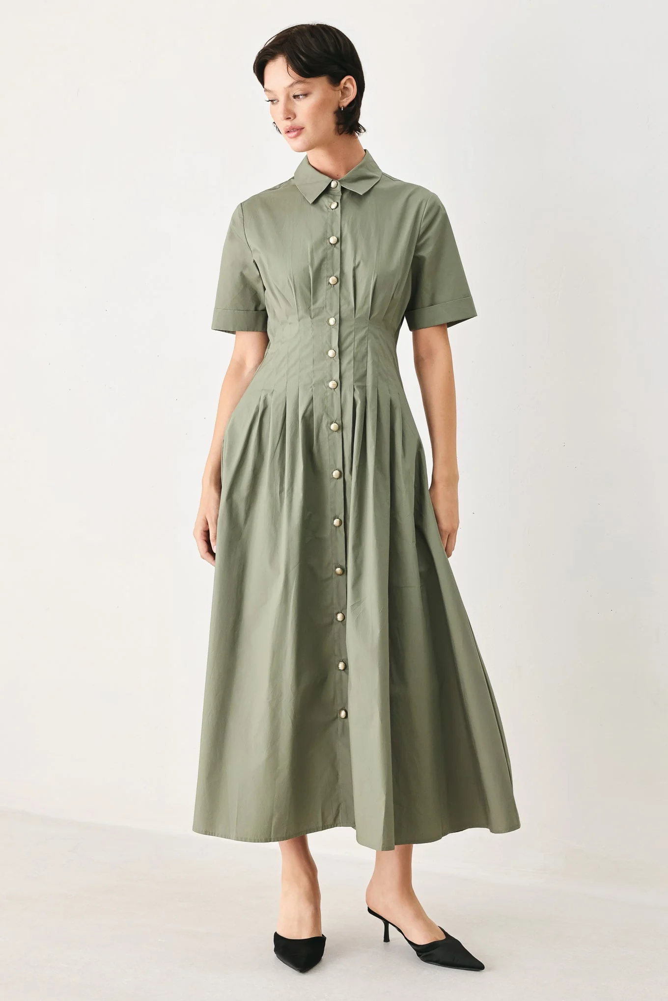 Countryside Charm Woven Midi Dress - Image 9