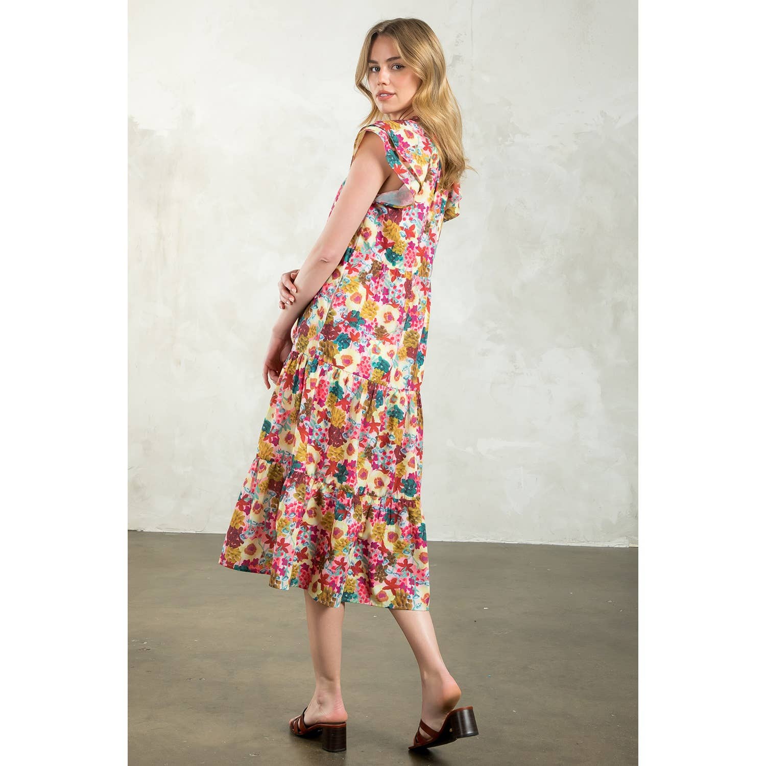 COURTNEY- Tassel Tie Tiered Floral Dress - Image 2