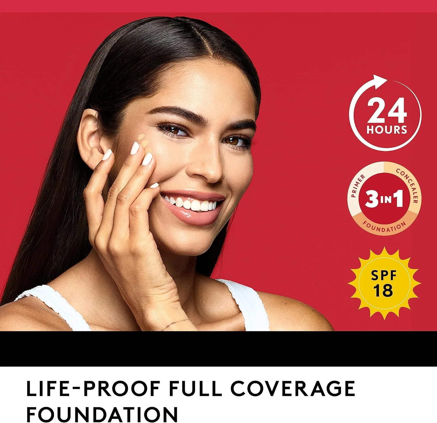 Covergirl Outlast Extreme Wear 3-in-1 Full Coverage Liquid Foundation, SPF 18 Sunscreen, Toasted Almond, 1 Fl. Oz. - Image 6