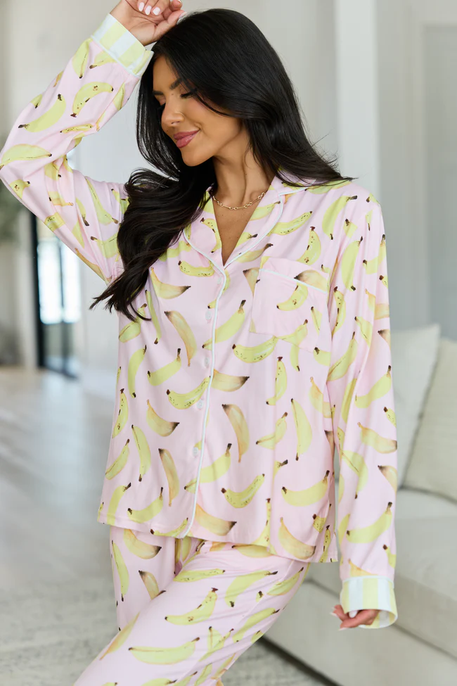 Cozy Crush Long Sleeve Pajama Top - Banana Bliss - Image 3