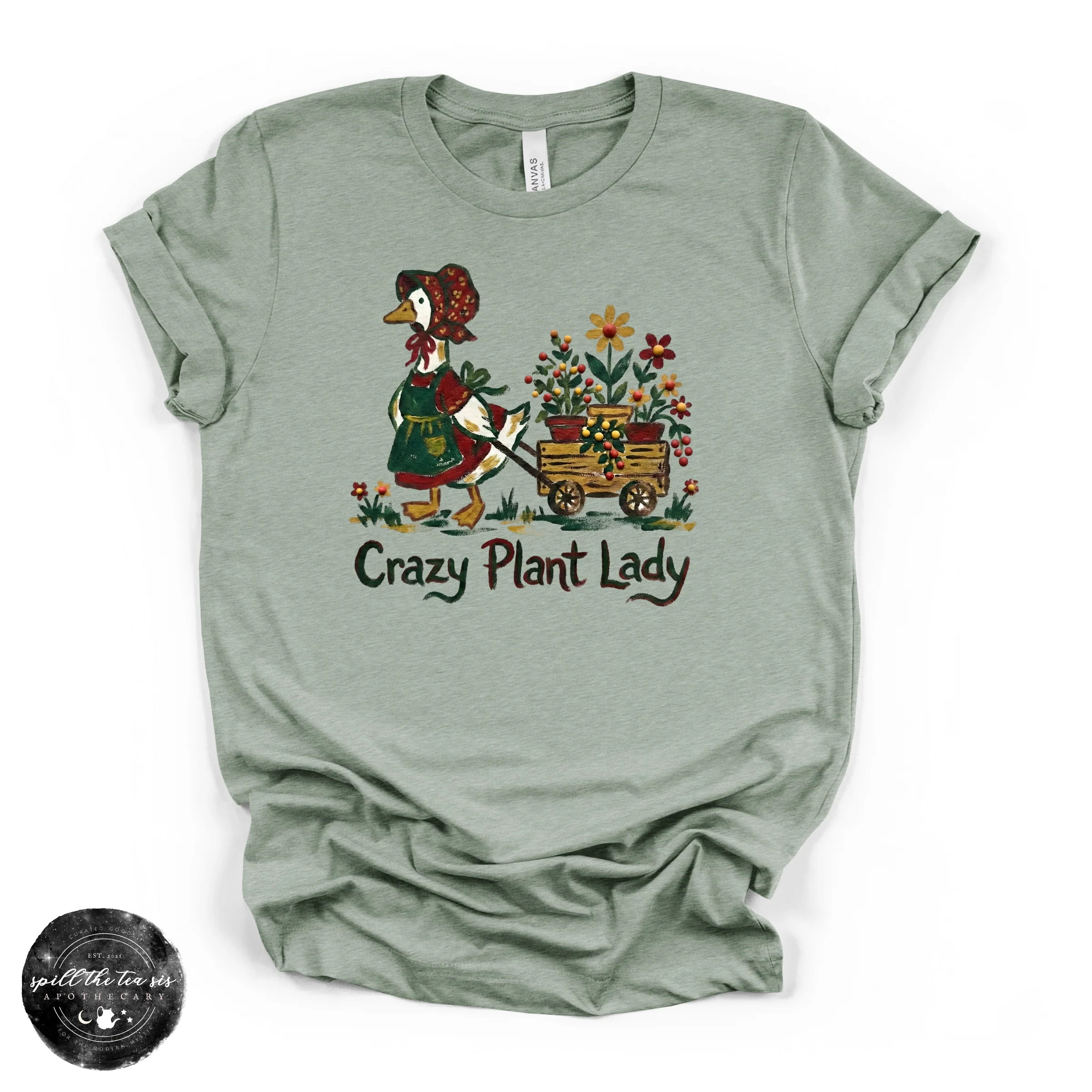 Crazy Garden Lady Goose Tee | Spring Graphic T-Shirt - Image 3