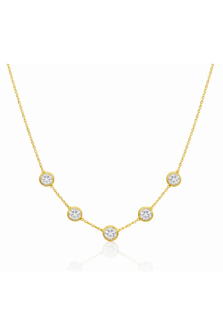 Crystal Bezel Station Necklace - Image 2
