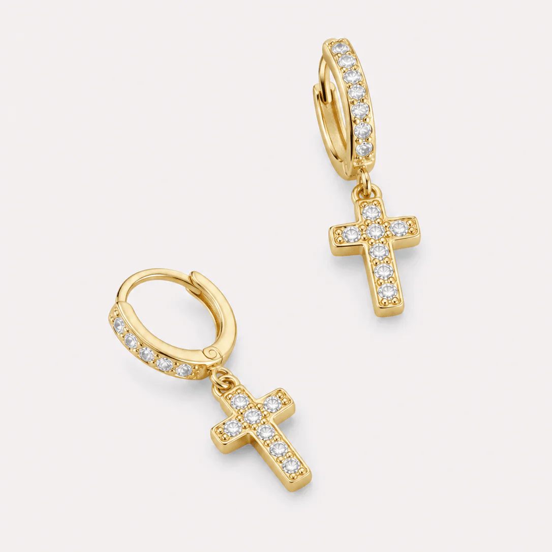 Crystal Cross Earrings - Image 2