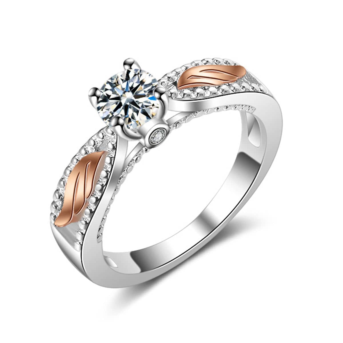 Crystal & Cubic Zirconia Two Tone Wing Ring - Image 9