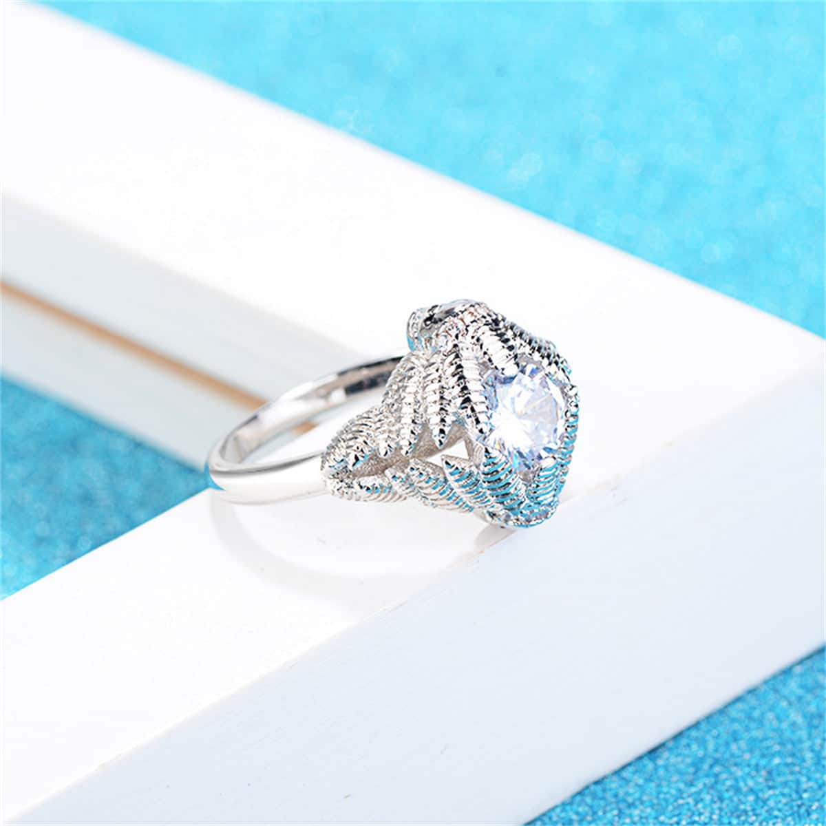 Crystal & Silvertone Skull Ring - Image 9