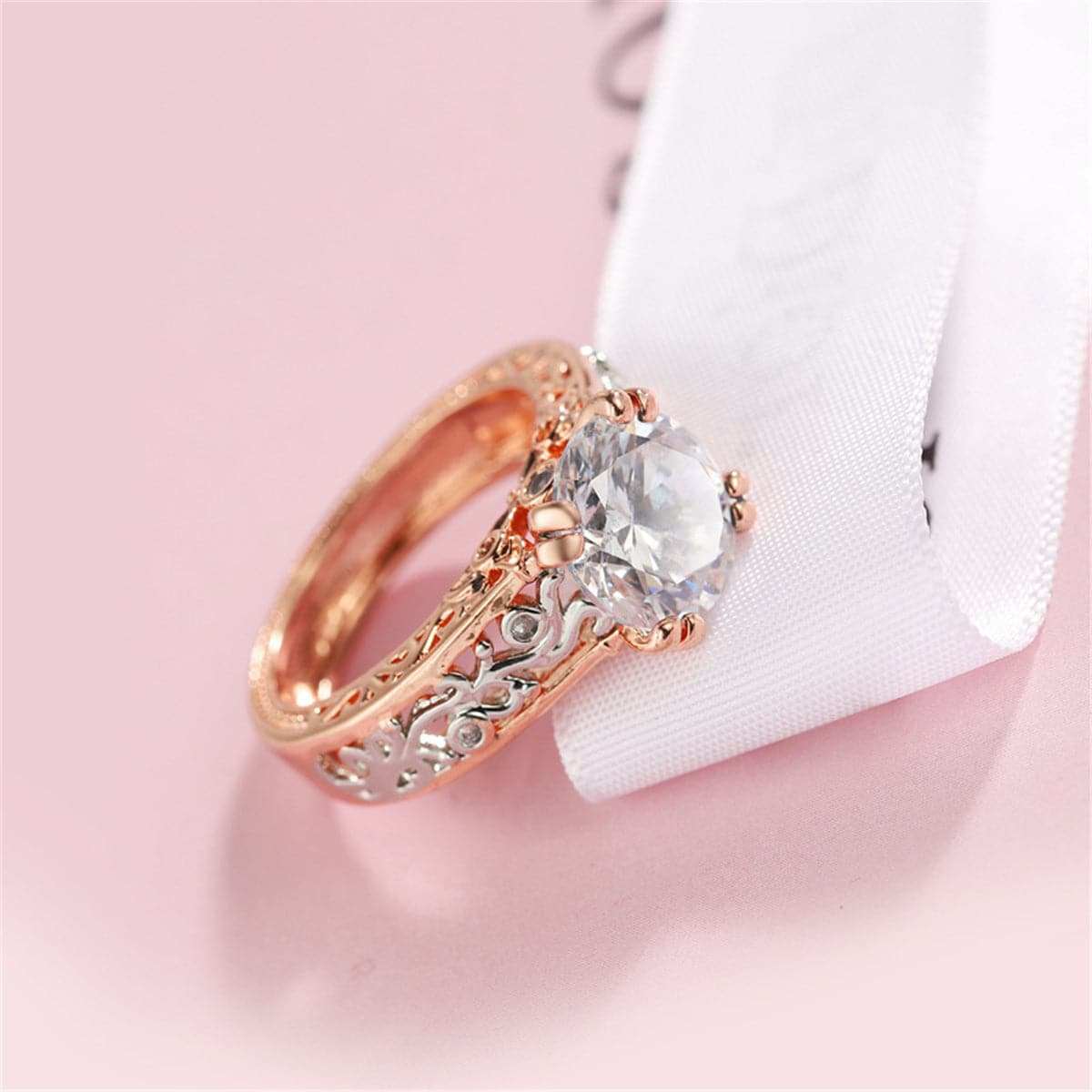 Crystal & Two-Tone Cocktail Ring - Image 3