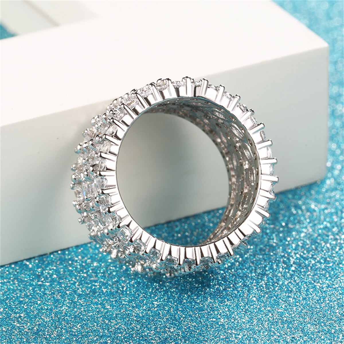 Cubic Zirconia & Crystal Marquise-Cut Layered Band Ring - Image 2