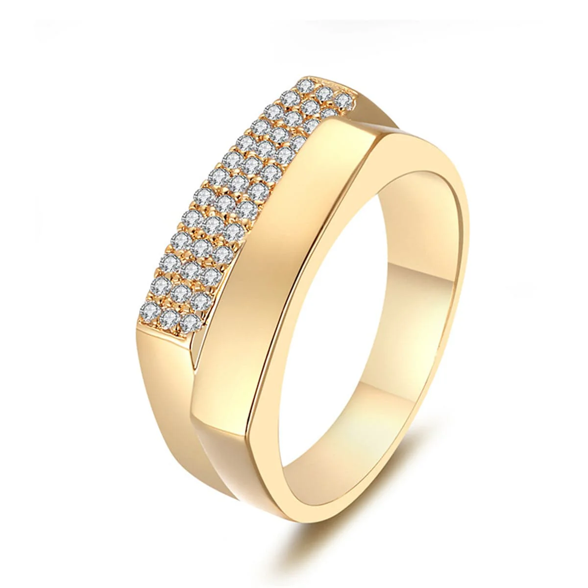 Cubic Zirconia & Goldtone Geometric Two-Layer Band - Image 7