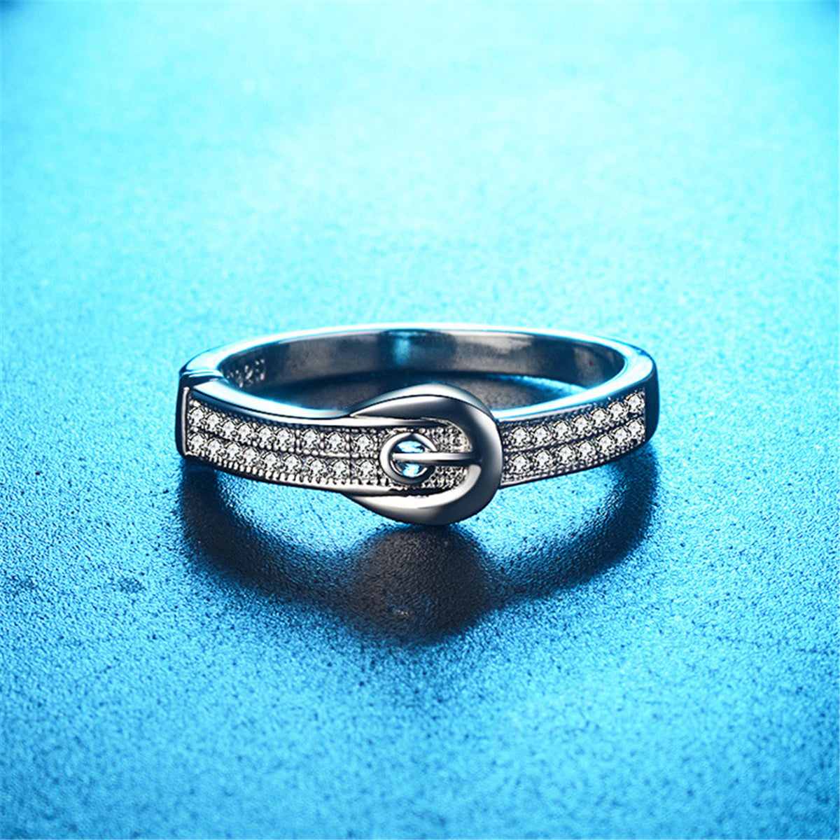 Cubic Zirconia & Silvertone Belt Band - Image 3
