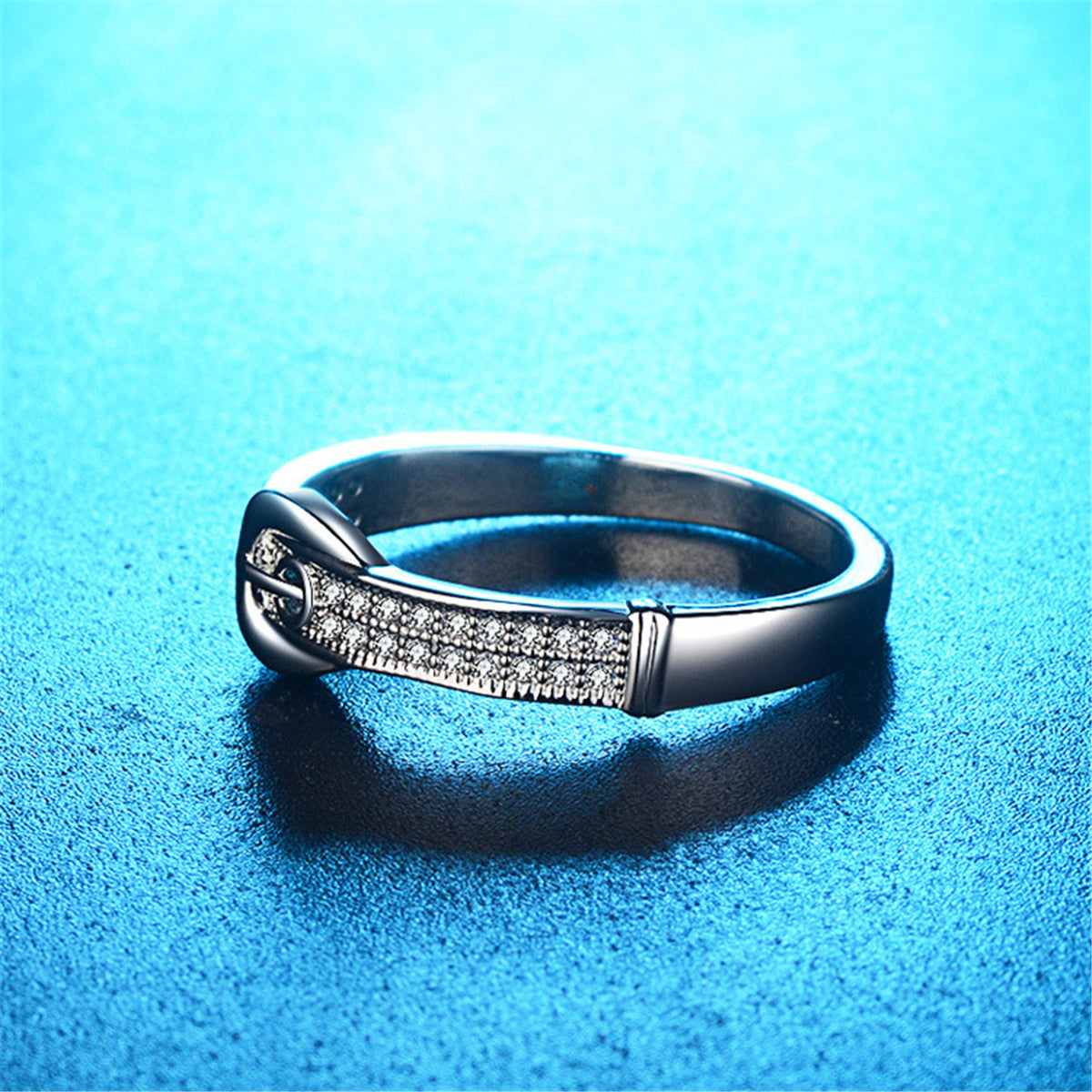 Cubic Zirconia & Silvertone Belt Band - Image 5