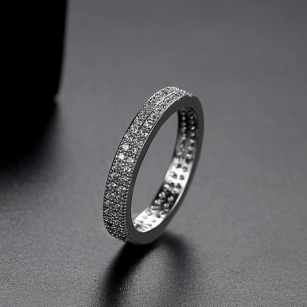 Cubic Zirconia & Silvertone Invisible Band - Image 4