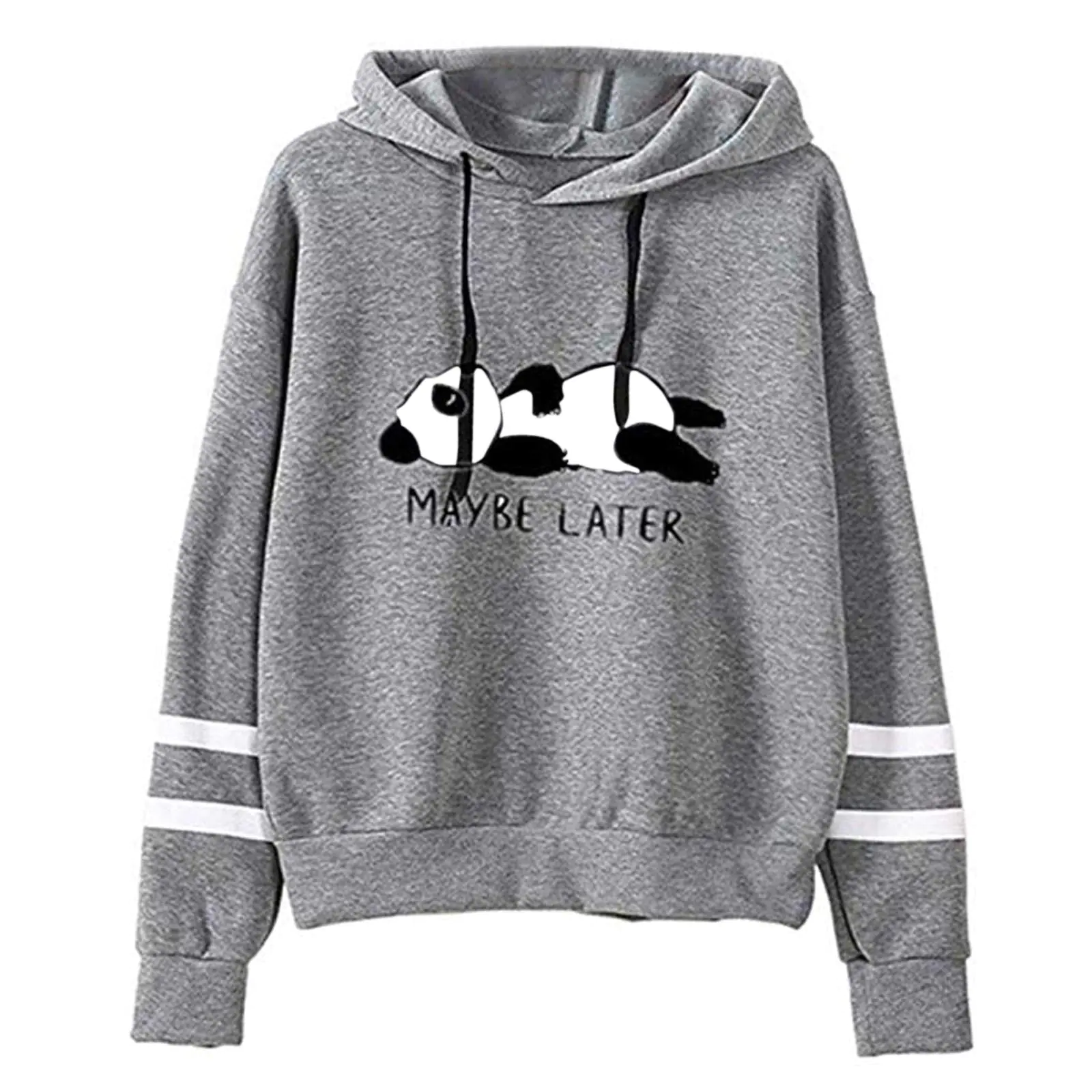 Cute Hoodies for Teen Girls Kawaii Panda Print Hoodies Pullover Tops Long Sleeve Hooded Sweatshirts for Teen Girls Grey - Image 2