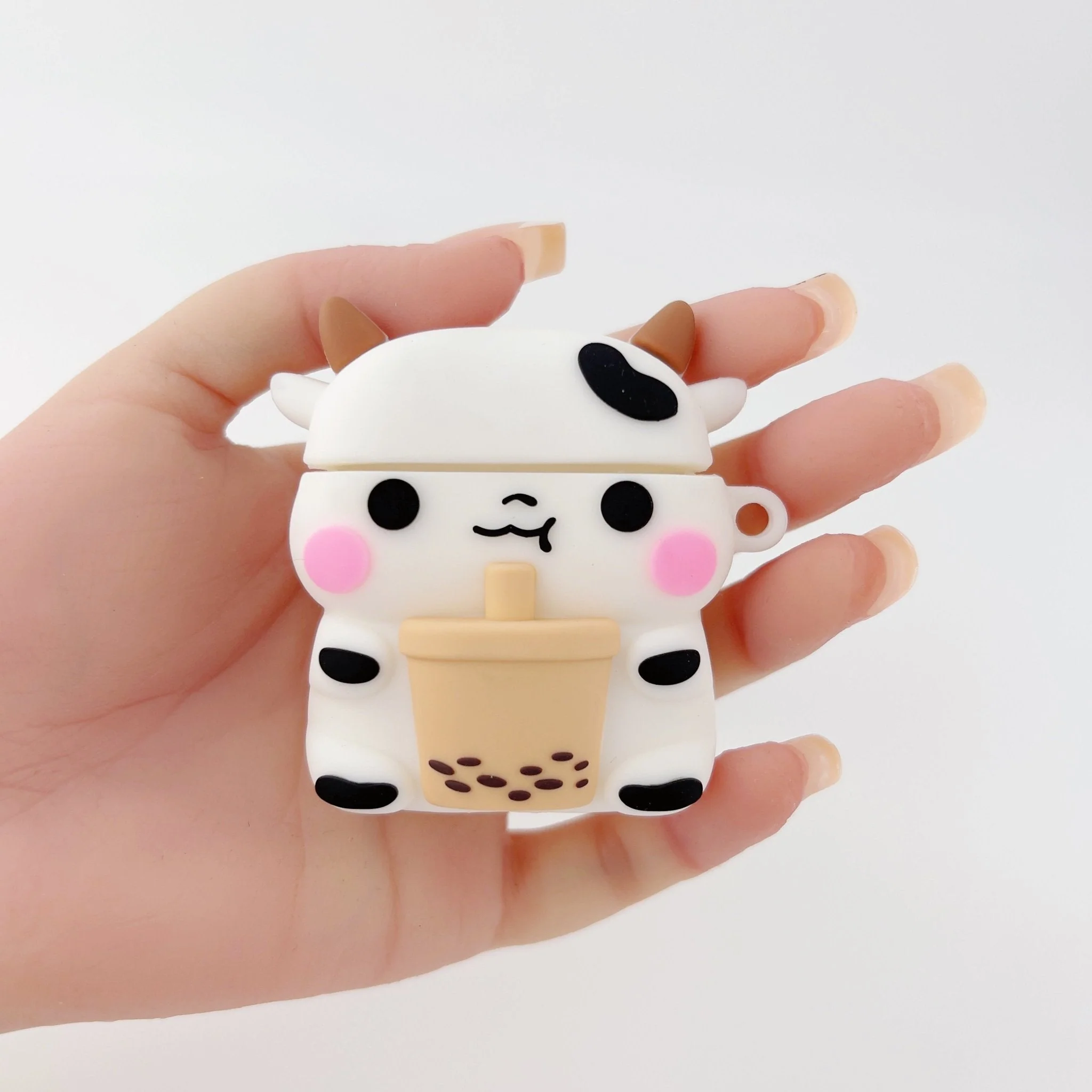 Cute Milk Cow Boba Case – Silicone AirPods Cover for 1, 2, 3, or Pro - Image 9