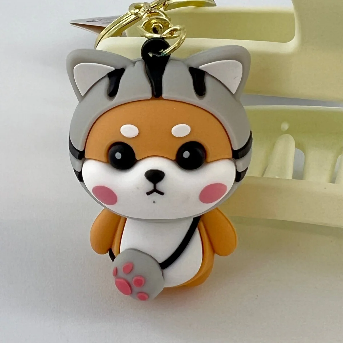 Cute Shiba Inu Keychain with Black Cat Design for Women - Image 2
