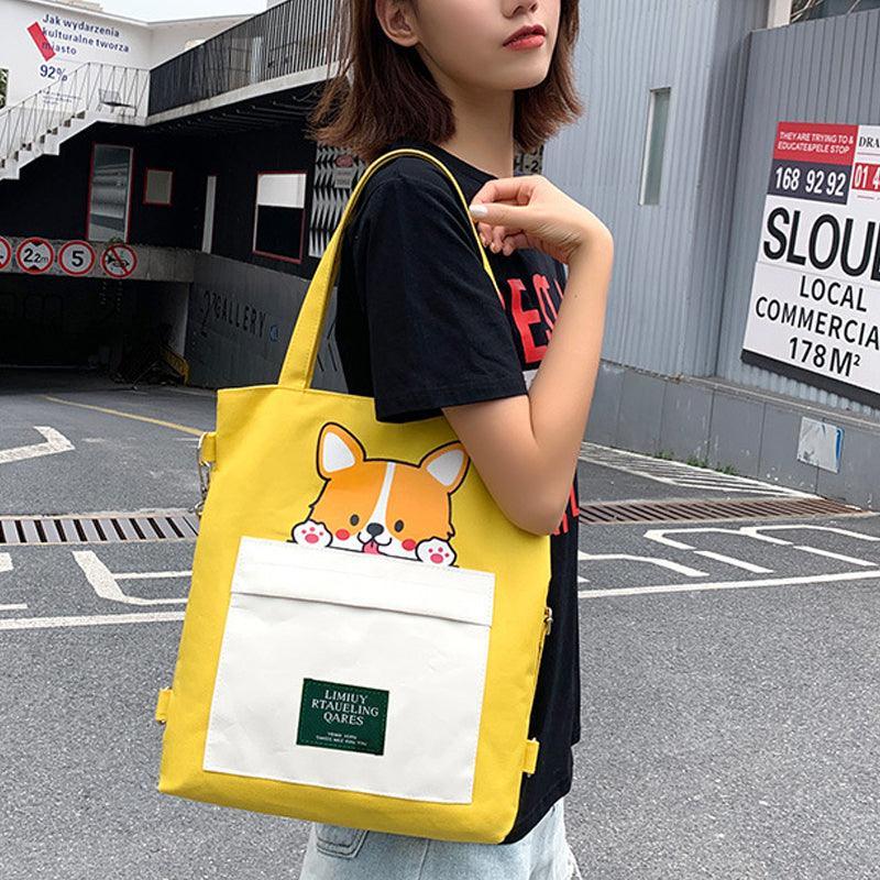 Cute Shiba Inu Tote Bag – Canvas Crossbody Bag for Dog Lovers - Image 8