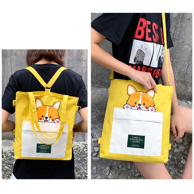 Cute Shiba Inu Tote Bag – Canvas Crossbody Bag for Dog Lovers - Image 9