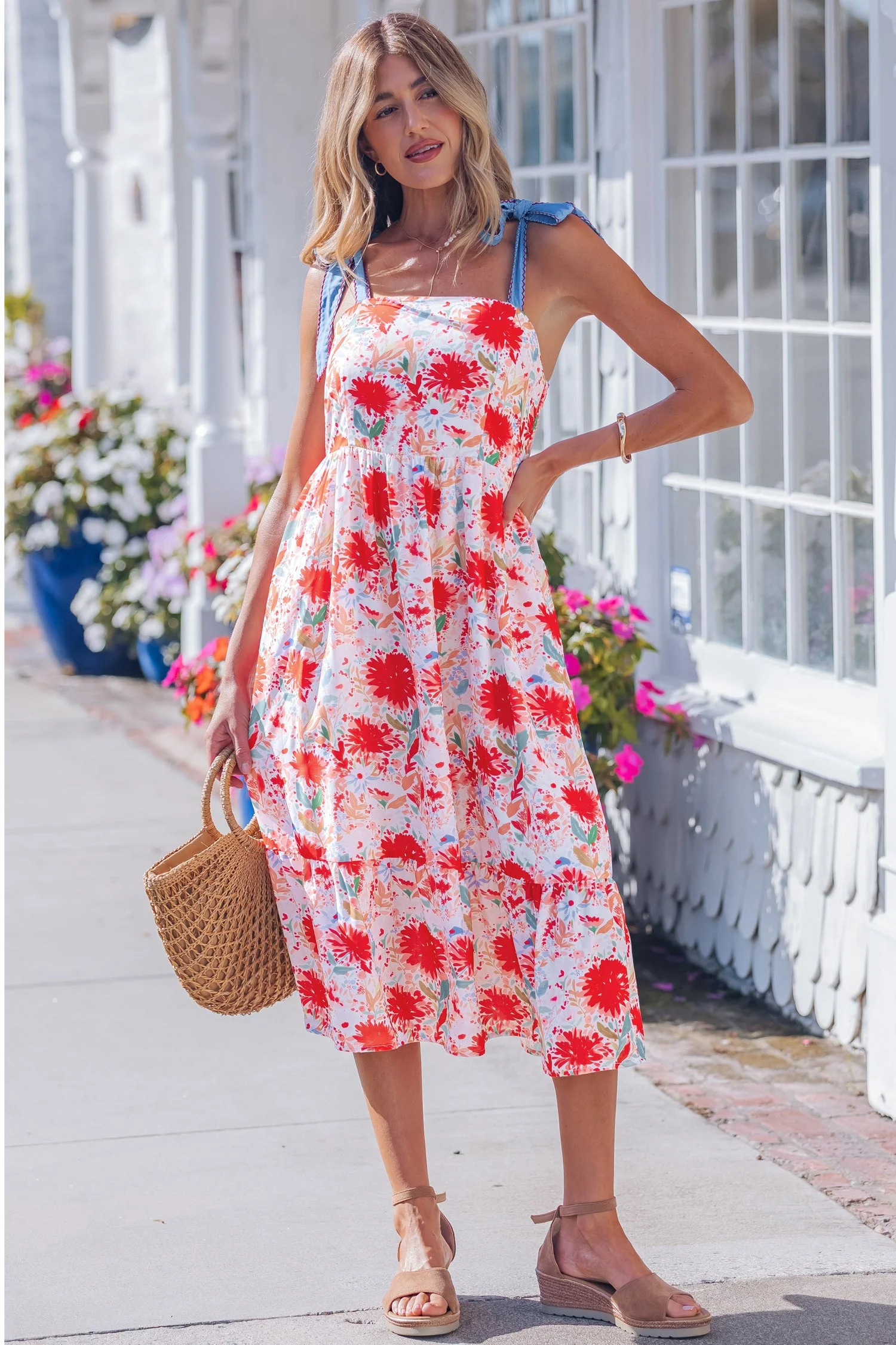 Threaded Pear Dahlia Straps High Waist Dress - Image 3