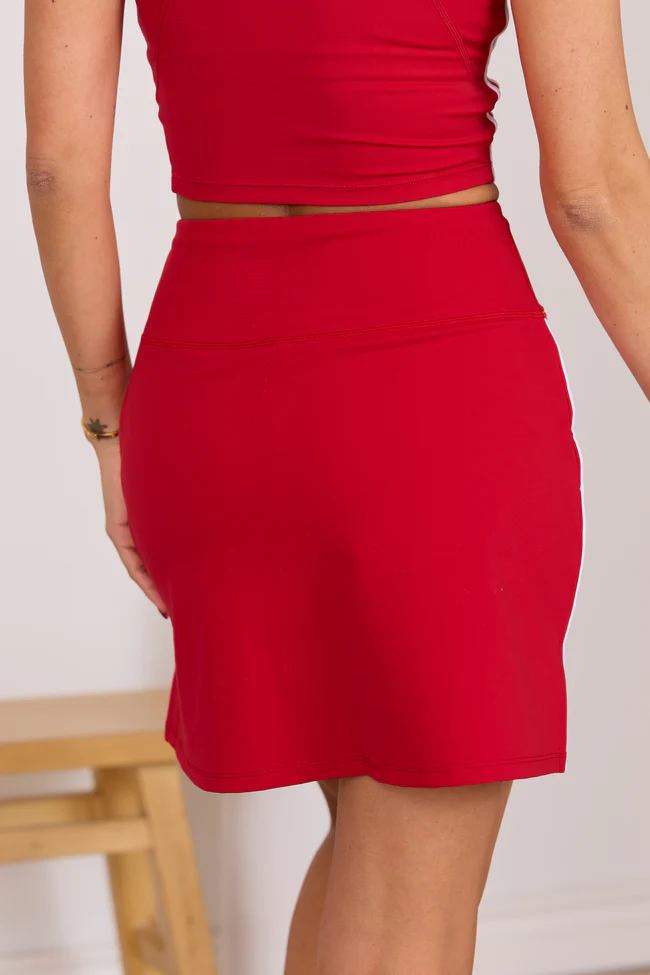Daily Dash Cherry Red Active Skirt - Image 4