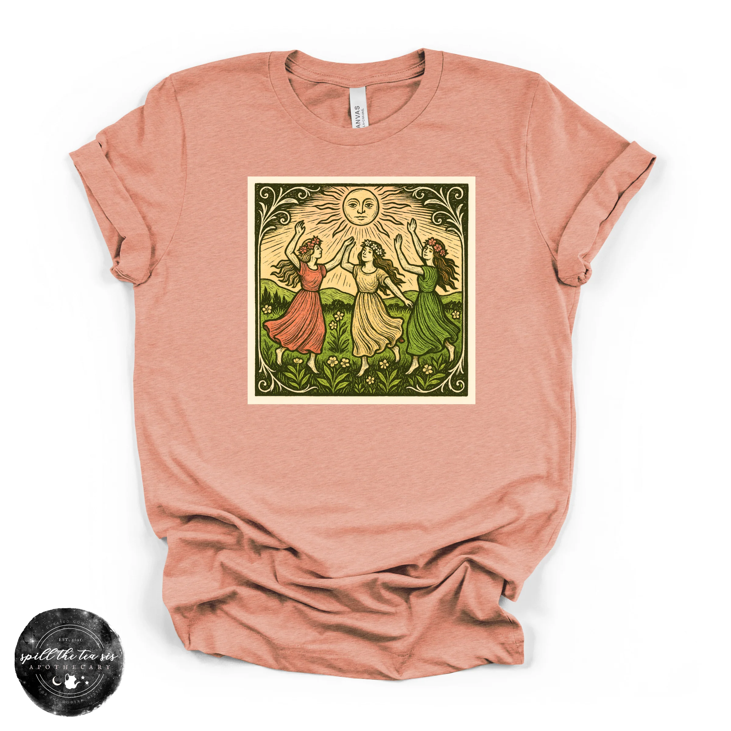 Dancing Around the Sun Tee | Mystical Moon Graphic T-Shirt - Image 2