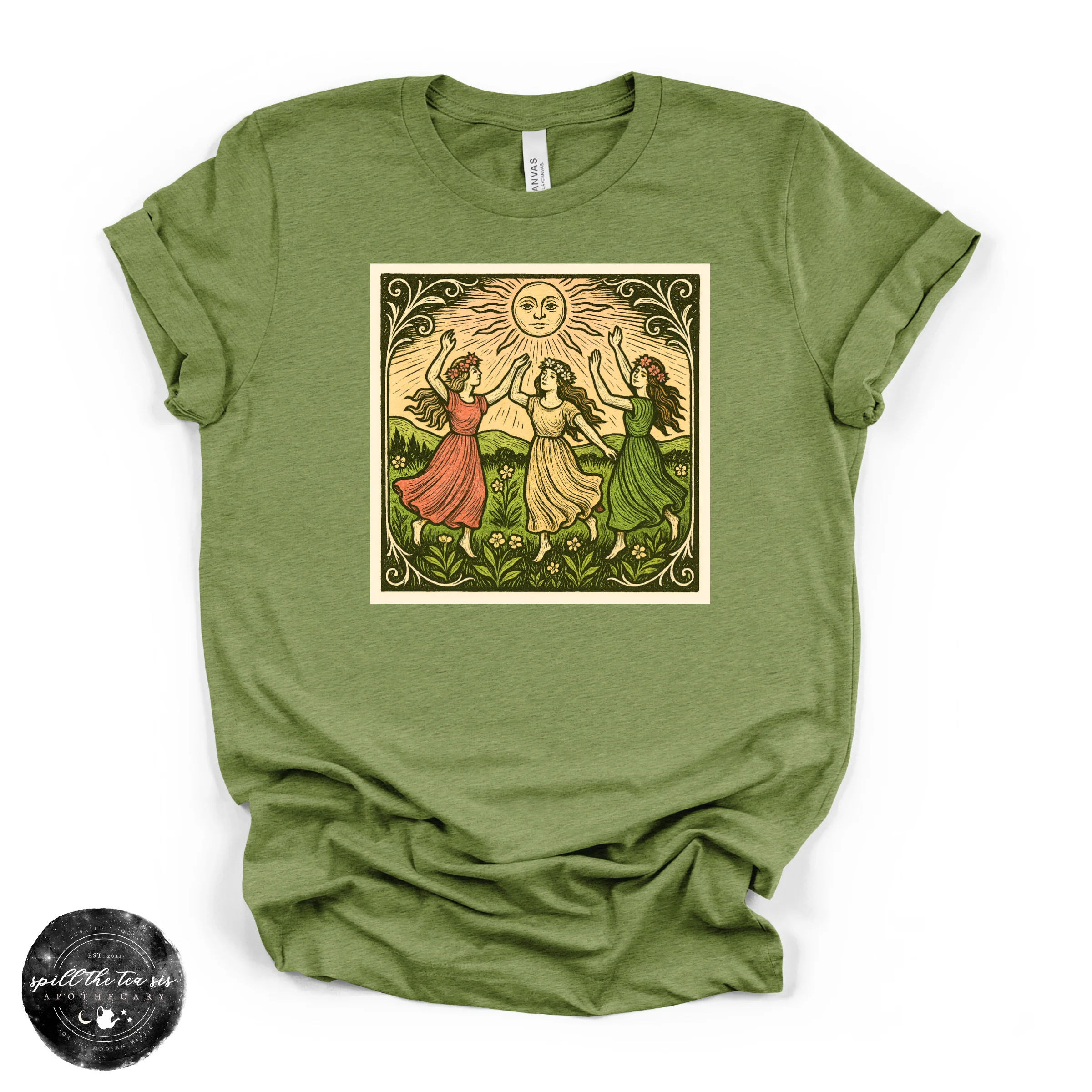 Dancing Around the Sun Tee | Mystical Moon Graphic T-Shirt - Image 3