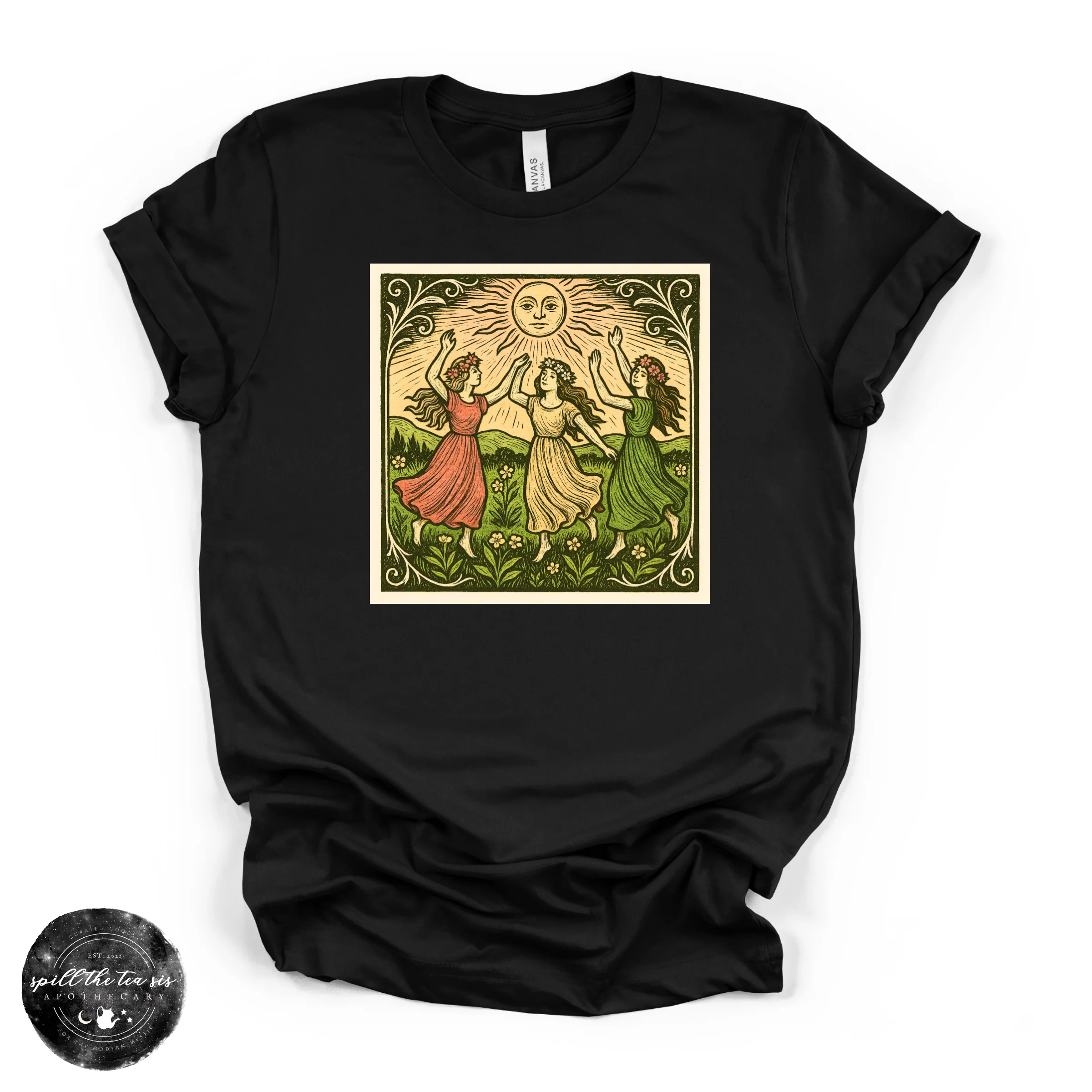 Dancing Around the Sun Tee | Mystical Moon Graphic T-Shirt - Image 4