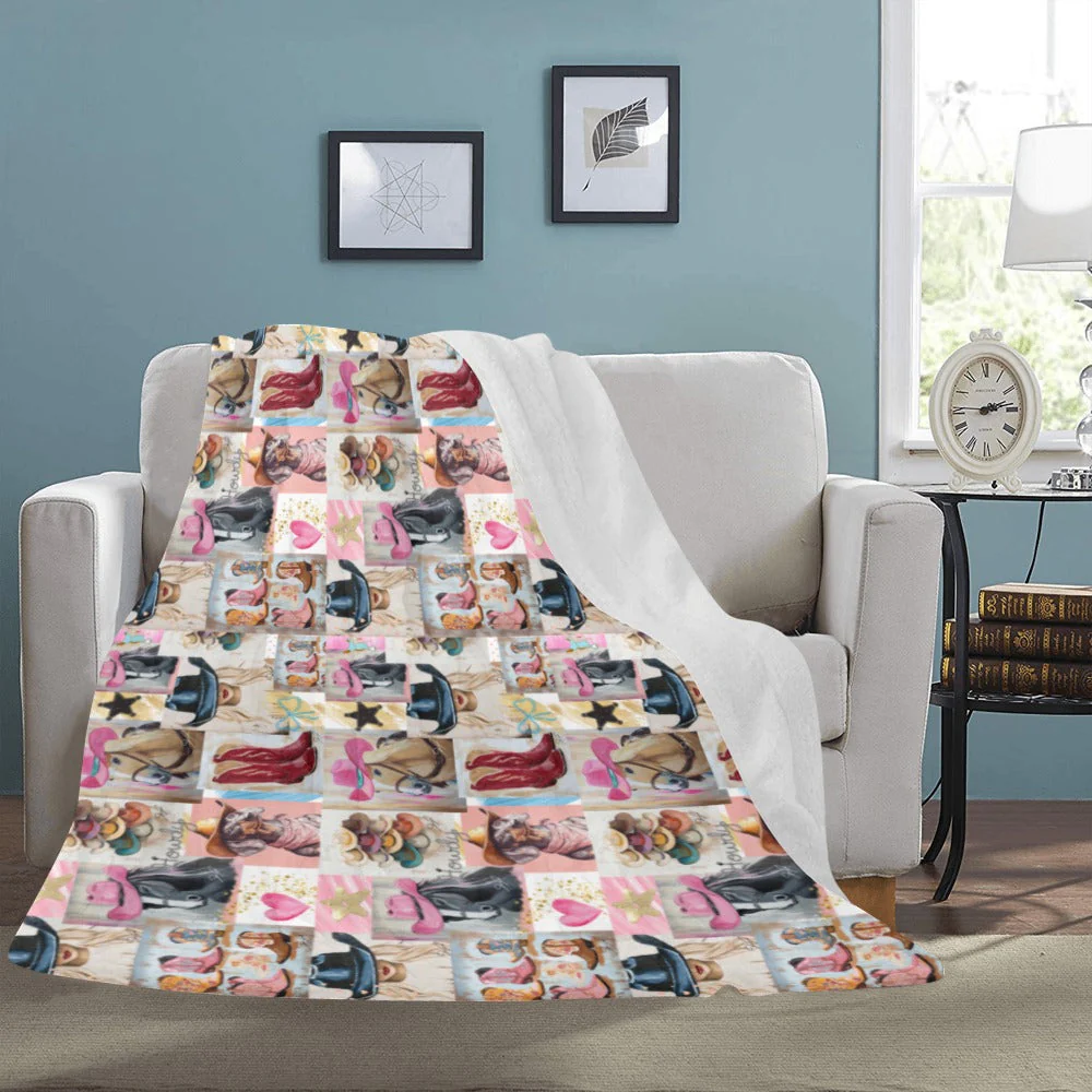 Danilo Painted Cowgirl Collage Throw Blanket 60" x 80 Made in America - Image 5