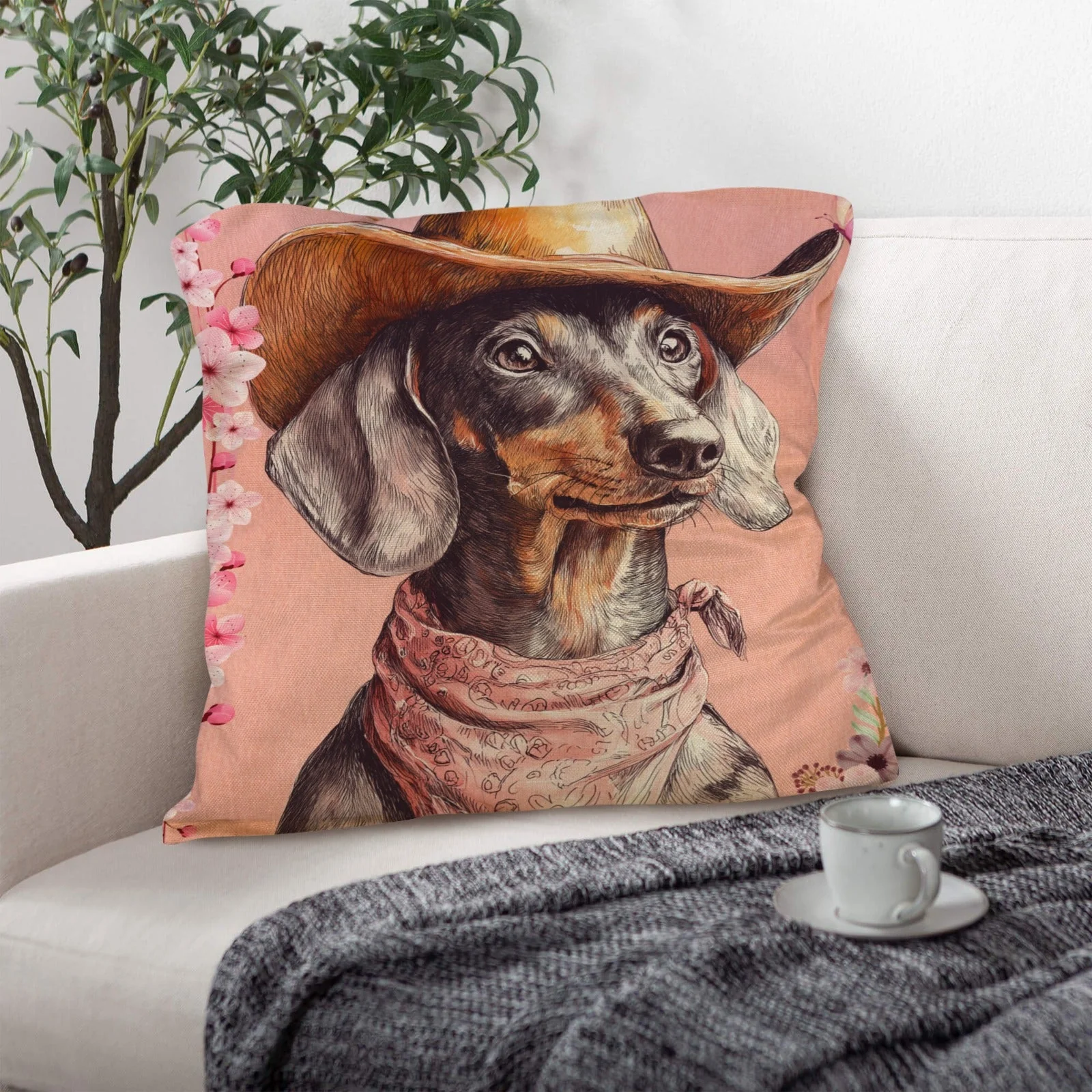 Danilo Painted Dachshund Pillow Case  Made in America - Image 5