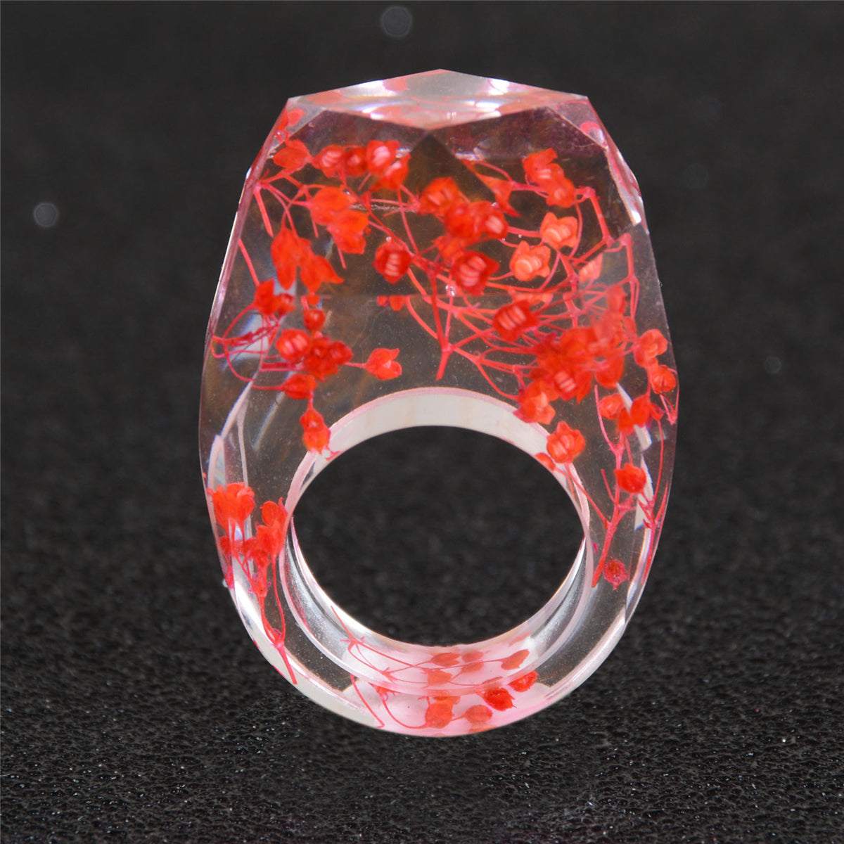 Dark Pink Dried Flower Ring - Image 2