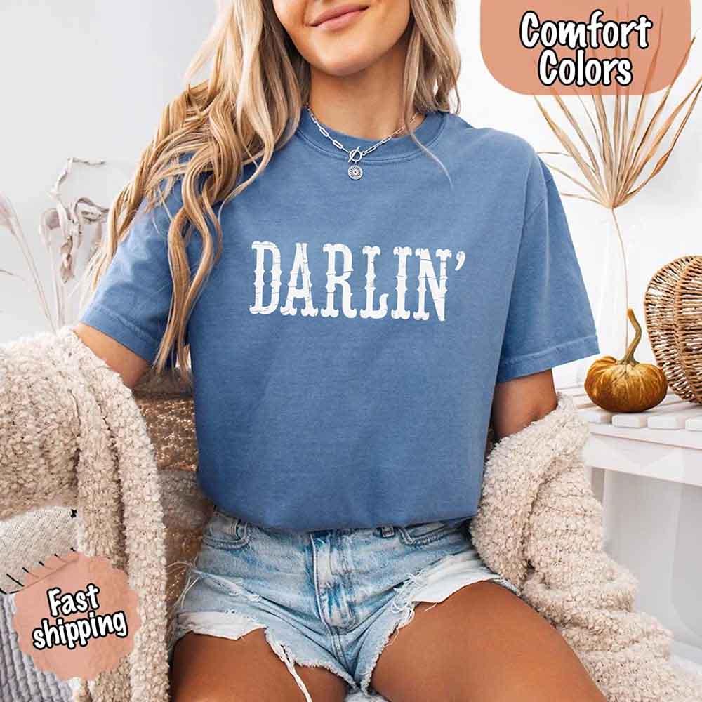 Darlin’ Comfort Colors Tee – Cute Country Girl Shirt, Western Cowgirl Style - Image 24