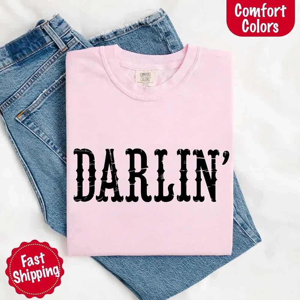 Darlin’ Comfort Colors Tee – Cute Country Girl Shirt, Western Cowgirl Style - Image 27