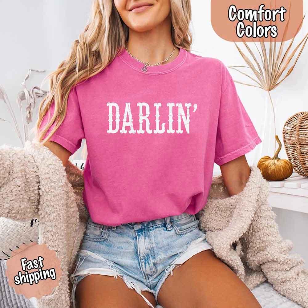 Darlin’ Comfort Colors Tee – Cute Country Girl Shirt, Western Cowgirl Style - Image 3