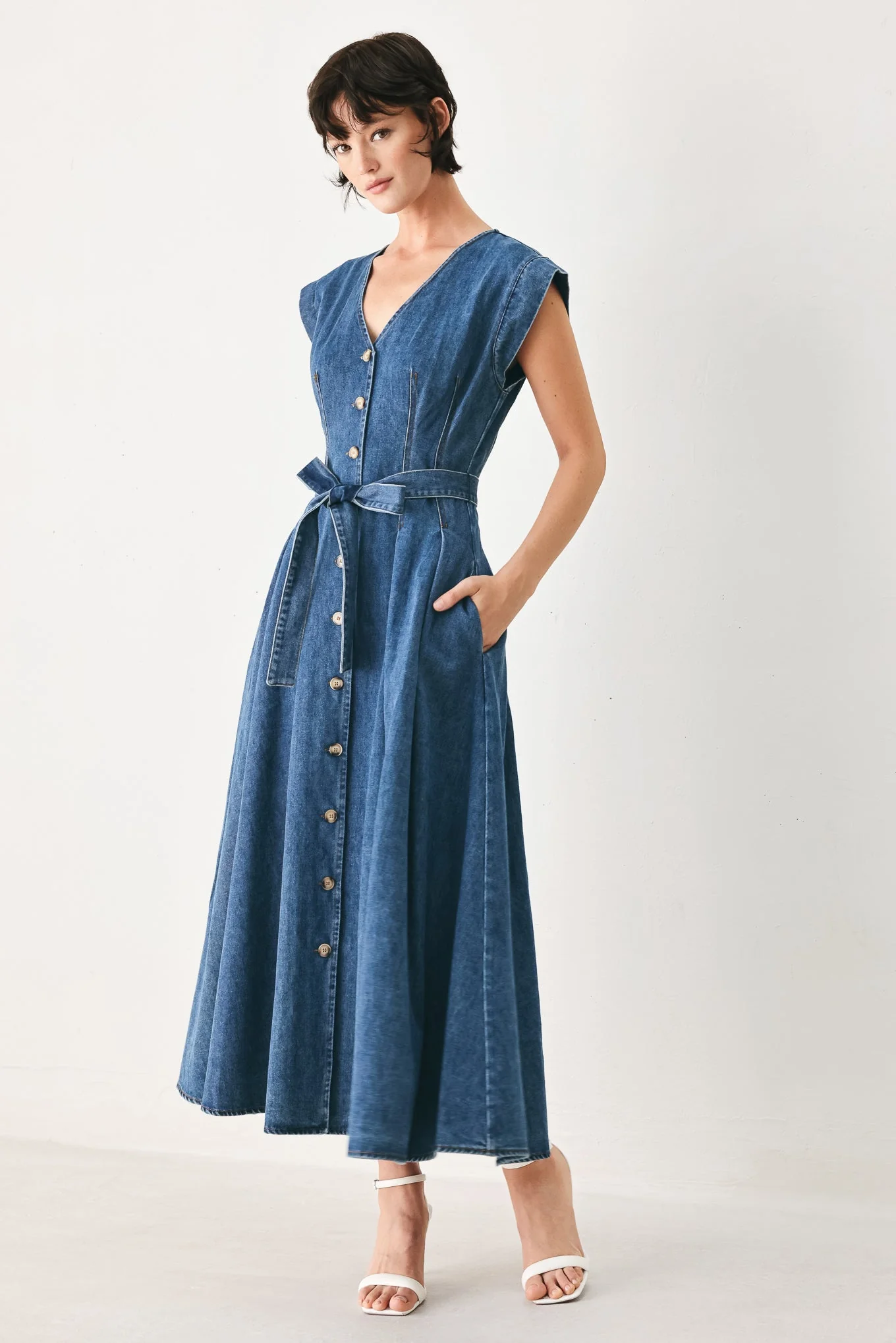 Daydream Denim Midi Dress - Image 4
