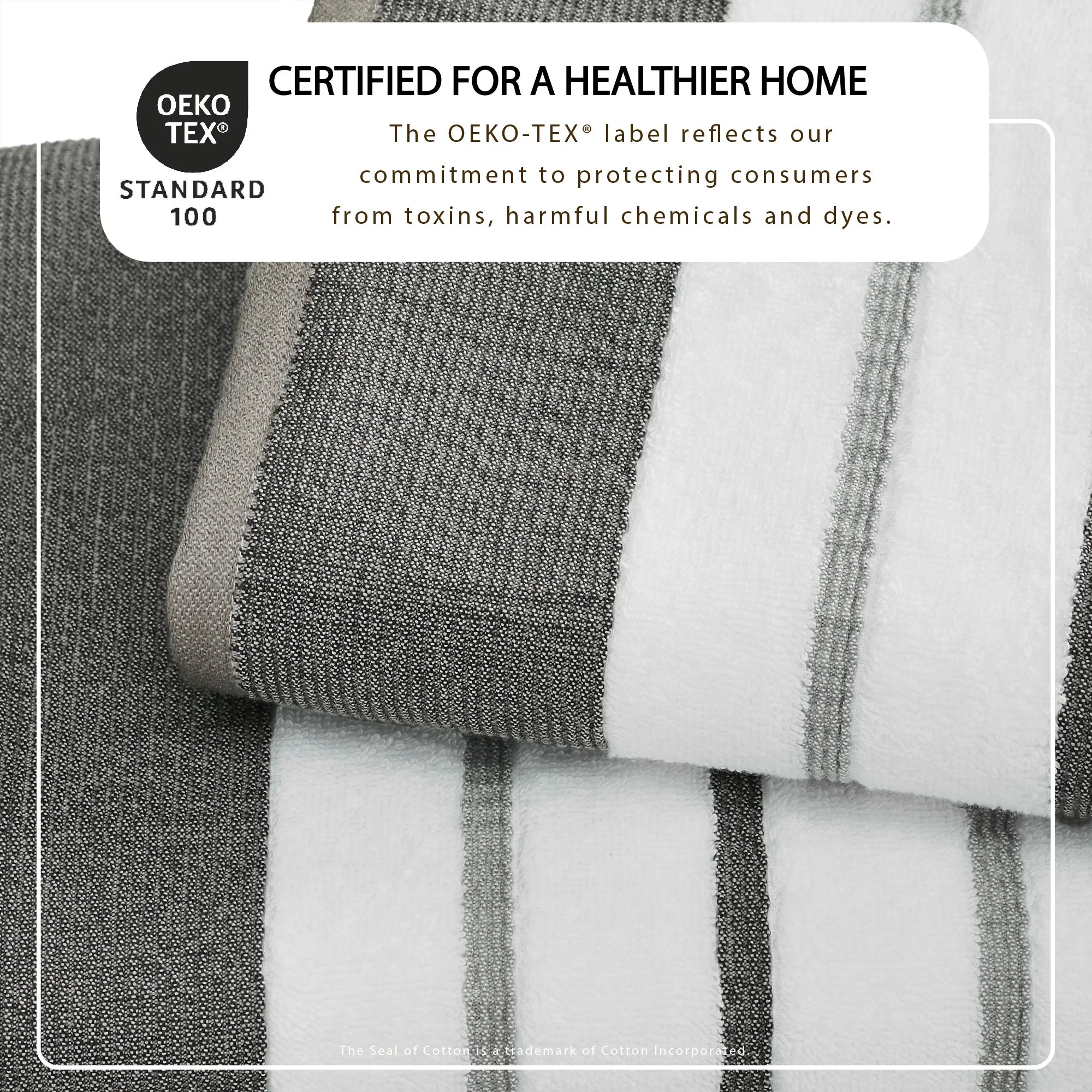 Decorative Cotton Stripe Bath Towel Set - Noelle Collection - Image 10